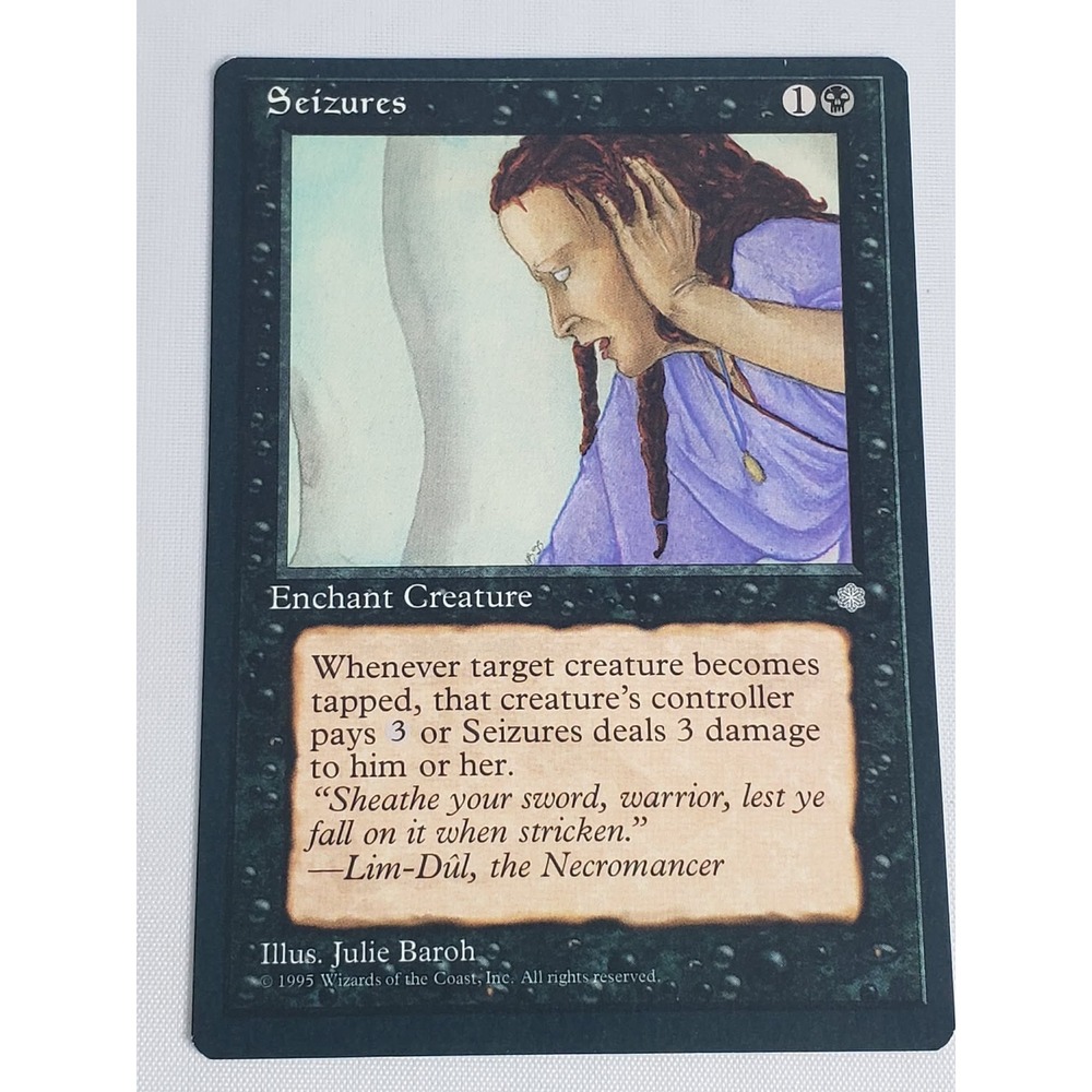 Magic The Gathering Seizures Ice Age 1995 Black Enchantment Julie Baroh MTG Card